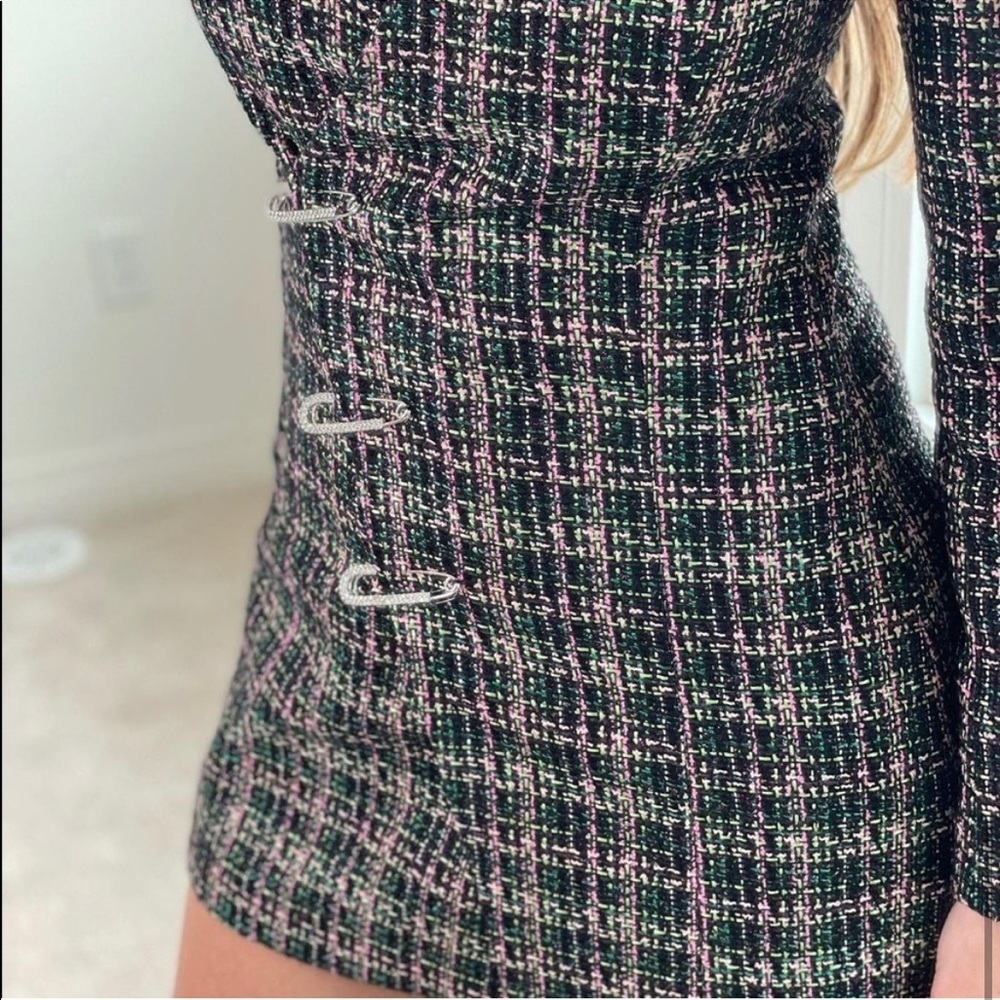 Zara Tweed Long Sleeve Blazer Dress size Medium Bloggers favorite - Picture 6 of 9